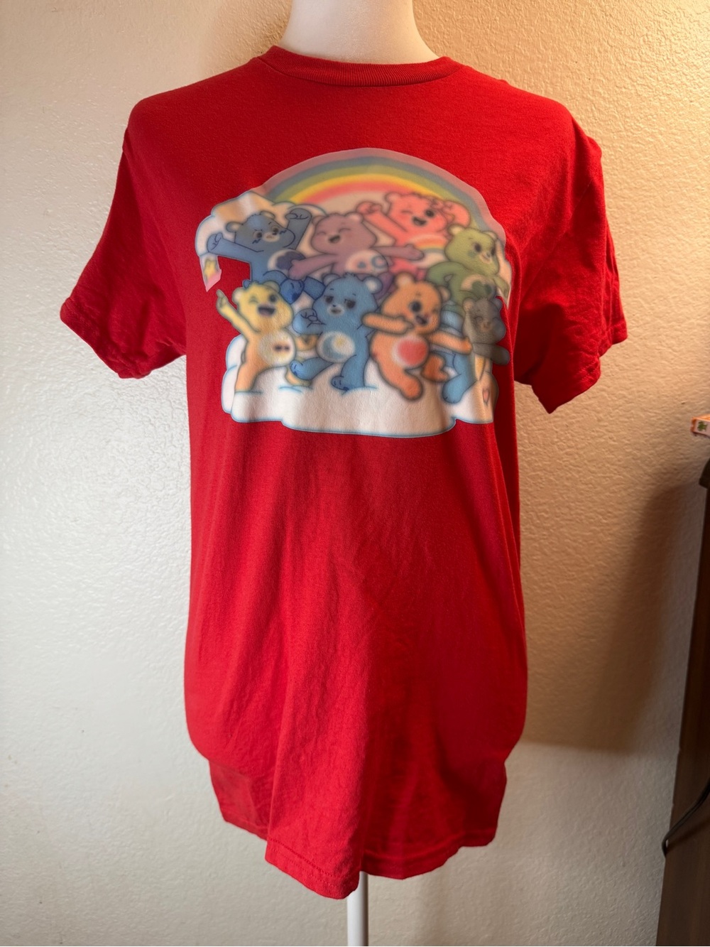 Gildan Red Kids Care Bears Rainbow Graphic Tee